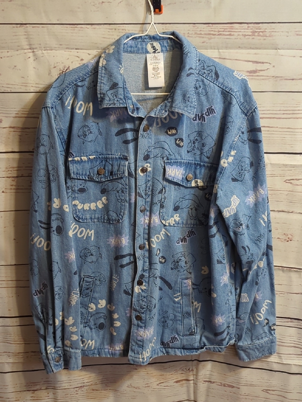 Disney Parks Critter Print Light Wash Denim Jacket